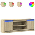 telerikapp，TV Kapp，telerialus LED-tuledega, Sonoma tamm, 139,5x34x50 cm, tehispuit CFE784188