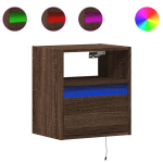 teleri seinakapid LED-tuledega 2 tk，telerialus，TV Kapp pruun tamm, 41x31x45 cm CFE950744