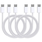 Partii 3 USB-C USB-C kaablid iPhone 15 - 15 PLUS - 15 PRO - 15 PRO MAX - 1-meetrine nailonist punutud kaabel Phonillico&reg;