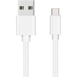 Kabel XIAOMI REDMI NOTE 8 PRO, NOTE 7 PRO, MIMIX3, MI 9, MI 8, MI A3, POCOPHONE - USB-C nailon punutatud h&otilde;bedane valge [Phonillico]