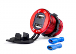 Veekindel telefonilaadija, digitaalse voltmeetriga 2 x USB 12/24V MOD-11