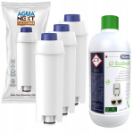 Veefiltrid Delonghi kohvimasinale, 3 tk + 500 ml katlakivieemaldusvahendid