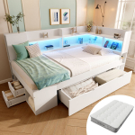 P&auml;evavoodi LED-i, USB-i, sahtlitega, madrats 90x200
