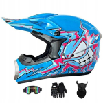 T&auml;ismaski motokrossikiiver S (53-54 cm) + 1 paar kaitseprille + 1 paar kindaid + 1 mask, S