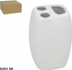 Cookini keraamiline hambaharja hoidik, valge, 220 ml, 5 x 6 x 11 cm