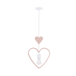 Candellux laste ripplamp Heart 31-12104, valge/roosa