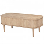 Kohvilaud T&otilde;stetava Kaanega Fluteeritud Ovaalne 100x48x54.5 cm Burlywood Ladustamisega
