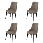 4 tooli komplekt Pare, cappuccino/musta v&auml;rv