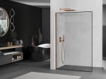 Mexen Kioto L Du&scaron;isein Walk-in 50 x 200 cm, must raam, roosa kuld - 800-050-103-60-70, 50 x 200 cm