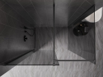 Mexen Kioto-X Walk-in du&scaron;isein 130 x 80 cm, l&auml;bipaistev 10 mm, reljeefne hall harjatud - 800-130-202-66-00-080-X