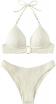 Luksuslikud kaheosalised push-up bikiinid Bikini, liivakarva, L &mdash; kristallidega bikiinid, paeltega ujumistrikoo, glamuurne ujumistrikoo, rannabikiinid, kaunistustega ujumistrikoo, moodsad pushup bikiinid, L