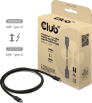 Club3D USB-C THUNDERBOLT CAC-2501 1m, 80/120 Gbps, 240W, M/M, must, PVC, TPE, 4.8mm