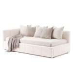 Voodi CLAURA-L|90x200|Valge #6|Boucle