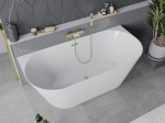Mexen Oval Slim vaba seisev seinaga vann 170 x 80 cm, valge, kuldne &uuml;levool - 52661708000-50