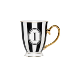 Kruus, Alphabet stripy - I, 300 ml, Bombay Duck, must/valge