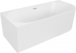 Mexen Gia vabalt seisev nurgavann vasak 150 x 75 cm, valge matt, harjatud nikkel &uuml;levool - 52701507501L-97, 150 x 75 cm