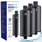 AquaFloow du&scaron;ifilter v&auml;hendab kloori pehmendab vett mustaks - 3 tk.