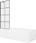 Mexen Vega ristk&uuml;likukujuline vann 180 x 80 cm koos korpuse ja 1-paneeliga du&scaron;&scaron;iekraaniga 70 cm, must muster, 180 x 80