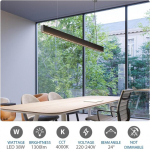 Kaasaegne reguleeritav LED-rippvalgusti, must, 120 cm &mdash; lauavalgustus, loft lamp, s&ouml;&ouml;gitoa valgustus, lineaarne led valgusti, kontorivalgustus, minimalistlik lamp, saarevalgusti