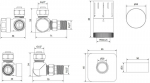 Mexen G05 termostaatiline komplekt telgsuunaline koos kattega S, must - W903-958-909-70, G 1/2"