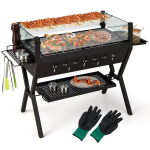 Grill s&uuml;si tuulekaitse ja maitsehoidjaga must