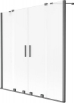 Mexen Velar Duo vanniparavan, 2-tiibne l&uuml;kand, 150 x 150 cm, mattklaas, gun gray harjatud - 896-150-000-32-66