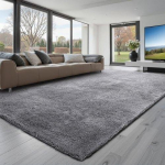 Pl&uuml;&uuml;sist vaip elutuppa ja magamistuppa, 2,44 x 3,05 m, suitsuhall