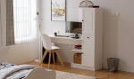 Kirjutuslaud ja raamaturiiul Hanah Home RB-116 120x75x40 cm mattvalge