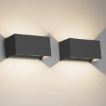LED seinav&auml;lislamp veekindel must 2 tk 21x11x11cm