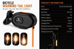 iLike JOWORSE Rechargeable COB LED Bike Tail Light, USB-C Bicycle Rear Safety Light, 300mAh Waterproof Cycling Warning Light
