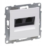 Legrand Suno topelt Rj45 Cat.6a Utp valge pistikupesa