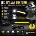 LED pealamp liikumisanduriga, USB-C laadimine, COB + XPE