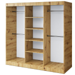 Avatud riidekapp riiulite ja riidepuudega Belvedo Troy Artisan-tamm 200 x 200 cm komplekt