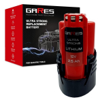 Gares aku, sobib Milwaukee C12 M12 M12B2 M12B3 M12B4 M12B6 M12B9 REDLITHIUM, 12 V 2,5Ah