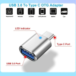 USB-C USB 3.0 adapter, Juoda*3 + Sidabrinė*2