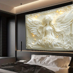 H&auml;mmastav 3D Ingel Taustakangas Pickify, 59 coliai &times; 79 coliai (150 cm &times; 200 cm)