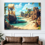 Merelaeva ja Palmitapet Pol&uuml;estrist Pickify, 210*150cm/82.6*59inch