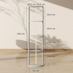 LED p&otilde;randalamp riiulitega 42x29,5x163 cm hall/kreemvalge