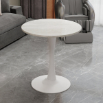 Kohvilaud, valge marmor, 70 cm l&auml;bim&otilde;&otilde;t, 1 tk