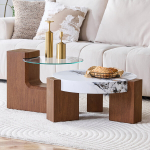 Kohvilaud, klaas ja MDF, 61 cm, 1 tk