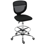 Kontoritool jalatoega, reguleeritav k&otilde;rgus 68-88 cm, polsterdatud, 360&deg; p&ouml;&ouml;rlev, k&auml;etugedeta, must