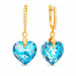 H&otilde;bedased k&otilde;rvar&otilde;ngad &bdquo;Romantic Heart III (Aquamarine Shimmer)&ldquo; Swarovski&reg; kristallidega