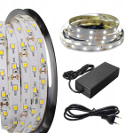 Led riba 3528 12v 10m toiteallikaga, k&uuml;lm/soe valge