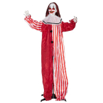 Halloweeni dekoratsioon kloun LED-valgustuse ja heliefektiga, 165 cm, punane
