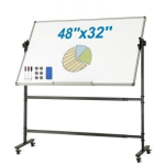 Mobiilne magnettahvel ratastel &ndash; 122 x 81 cm, kahepoolne, reguleeritava k&otilde;rgusega
