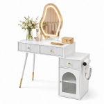 Meigilaud peegli ja valgustusega 106x40x134,5 cm valge