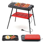 Elektriline grill 2-&uuml;hes 80x53x41,5&ndash;70 cm must/punane