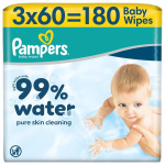 Pampers Aqua Niisked Beebisalvr&auml;tid, 3 Pakki, 180 Niisket Salvr&auml;tikut