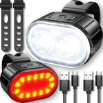 V&otilde;imas LED-jalgrattatulede komplekt (ees ja taga) USB-laadimisega
