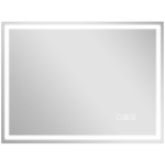 Vannitoapeegel reguleeritava LED-valgustuse, Bluetoothi ja kellaga, 60 &times; 80 cm, h&otilde;bedane